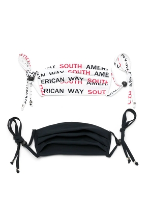 Amir Slama slogan print face masks (pack of 2) - Black