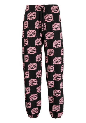 RASSVET graphic-print cotton track pants - Black