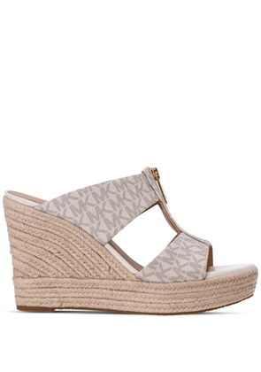 Michael Michael Kors Bradley leather wedge sandals - Neutrals