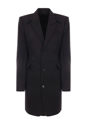 ALAINPAUL peak-lapel padded-shoulder coat - Black