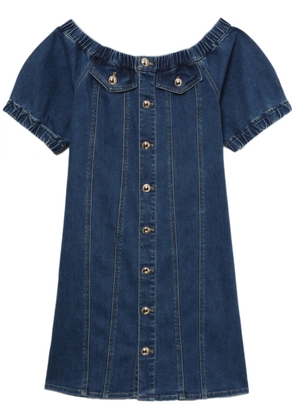 b+ab off-shoulder denim mini dress - Blue