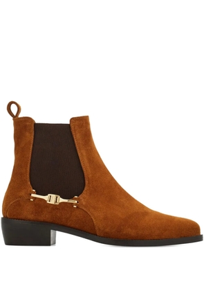 Ferragamo F-buckle Chelsea boots - Brown