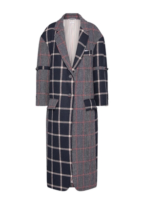 Thom Browne Funmix Prince of Wales-check coat - Blue