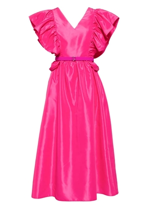 Saiid Kobeisy ruffled taffeta midi dress - Pink