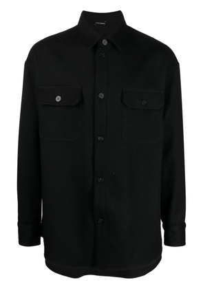 Emporio Armani woollen shirt jacket - Black