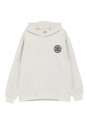 Kenzo logo-patch long-sleeve hoodie - Grey
