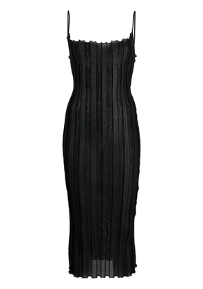 A. ROEGE HOVE Katrine ribbed midi dress - Black