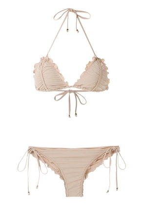 Amir Slama scalloped trim bikini set - Neutrals