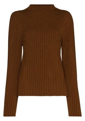 Low Classic mock neck cutout back jumper - Brown