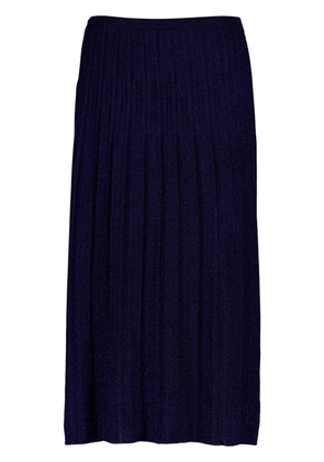 ZIMMERMANN ribbed lurex midi skirt - Blue