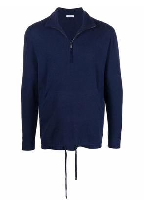 Malo zip-placket pullover - Blue