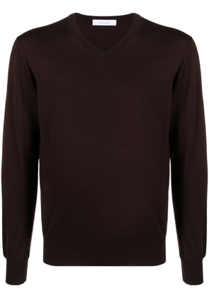 Cruciani V-neck cashmere-blend jumper - Brown