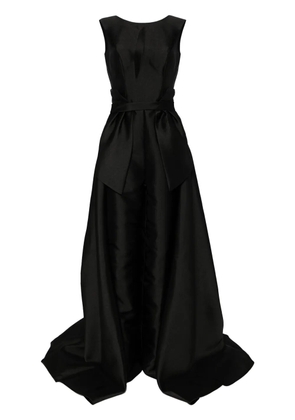 Saiid Kobeisy Mikado classic jumpsuit with detachable overskirt - Black