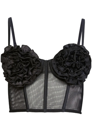 Fleur Du Mal rose cup bustier - Black