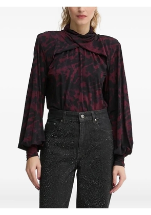 Gestuz mock-neck balloon-sleeve top - Black