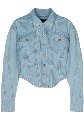Mugler hooded denim jacket - Blue