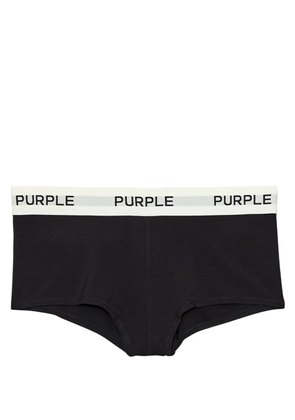 Purple Brand logo-tape cotton briefs - Black