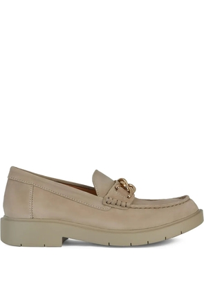 Geox Spherica chain-link suede loafers - Neutrals
