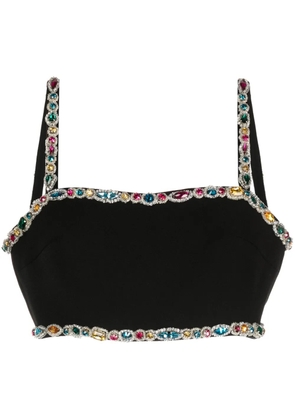 Zuhair Murad crystal-embellished cady bra top - Black
