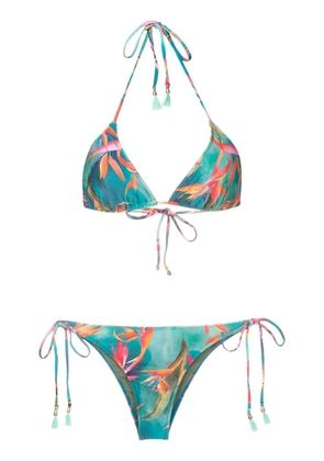 Lygia & Nanny floral-print adjustable bikini bottoms - Blue