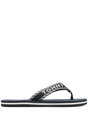 Tommy Hilfiger logo-jacquard flip flops - Blue