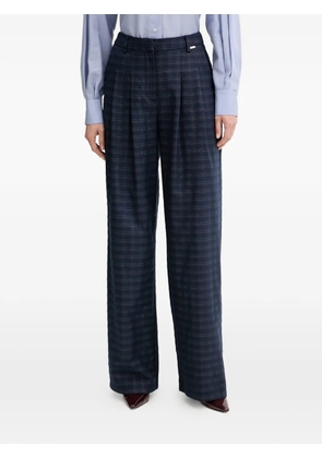 FRACOMINA pleated check trousers - Blue