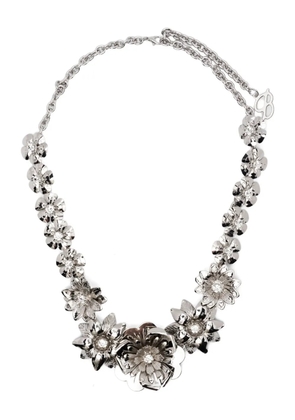 Blumarine flower-chain necklace - Silver