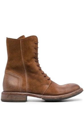 Moma Polacco worn-effect leather boots - Brown