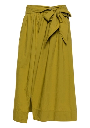 Forte Forte ruched-detail cotton full skirt - Green