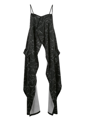 Haculla face print longline top - Black