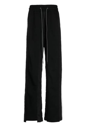 Mostly Heard Rarely Seen stripe-detail cotton track trousers - Black