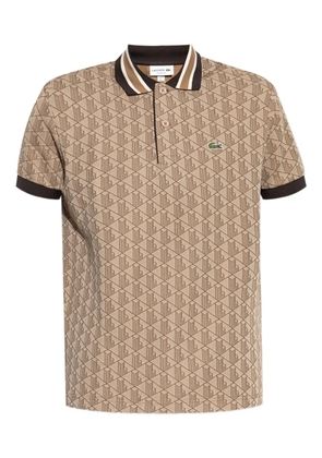Lacoste geometric-pattern polo shirt - Brown