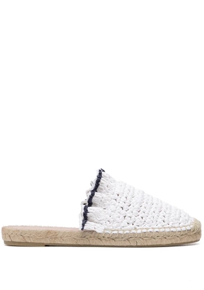 RED(V) ruffle trim woven espadrilles - White