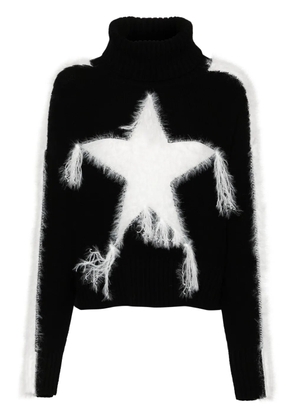 John Richmond brushed roll-neck jumper - Black