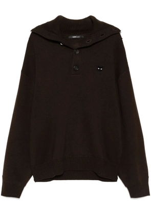 ZZERO BY SONGZIO panther hand rope high neck sweater - Brown