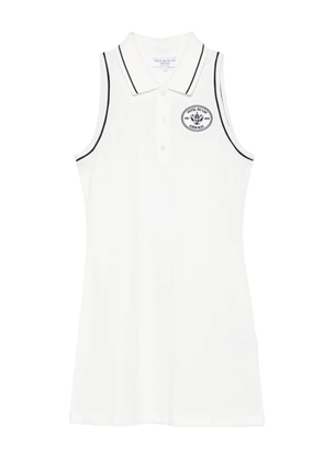 Sporty & Rich embroidered-logo polo mini dress - White
