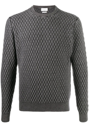 Ballantyne diamond lattice knit jumper - Grey