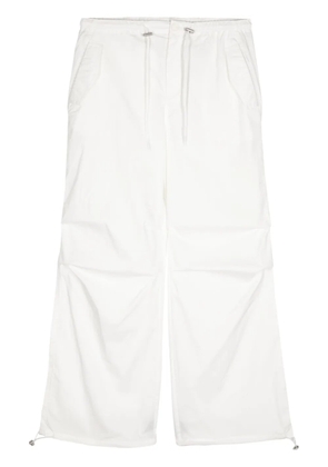 b+ab drawstring-fastening cotton-blend trousers - White