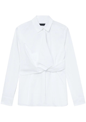 Juun.J twist-detail cotton shirt - White
