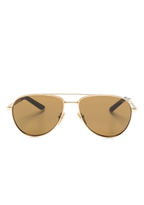 Prada Eyewear logo-print pilot sunglasses - Gold