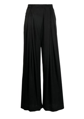 Goen.J wide-leg pleated trousers - Black