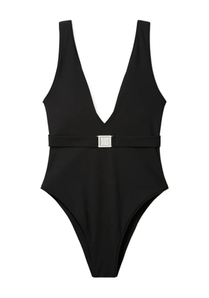 Tory Burch V-neck belted swimsuit - Black
