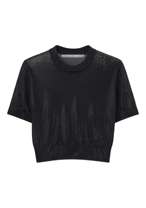 Alexander Wang short-sleeved cropped top - Black