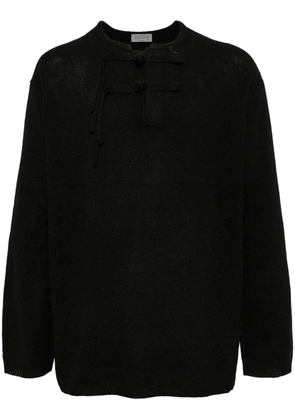 Yohji Yamamoto button up wool jumper - Black