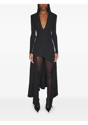 Mugler hooded asymmetric bodysuit - Black