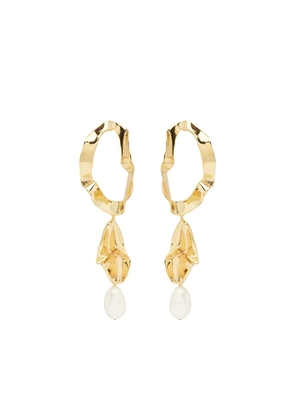Sterling King gold-plated Inside Out pearl earrings