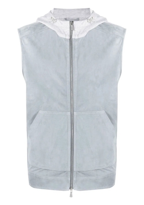 Eleventy pouch-pocket hooded gilet - Blue