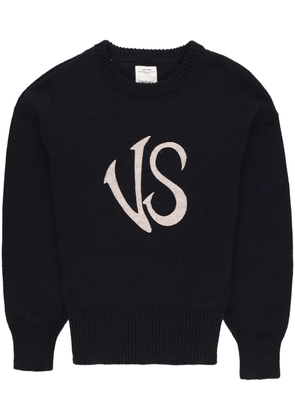 visvim logo-print knitted jumper - Blue