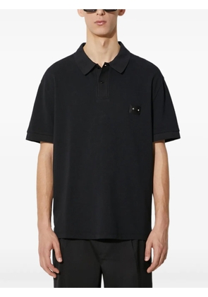Neil Barrett tonal-appliqué short-sleeve polo shirt - Black