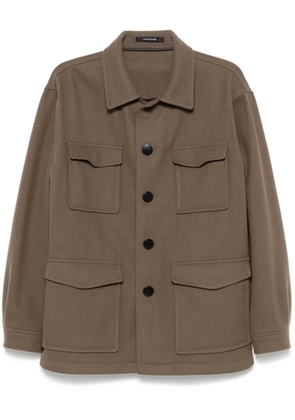 Tagliatore fleece shirt jacket - Brown